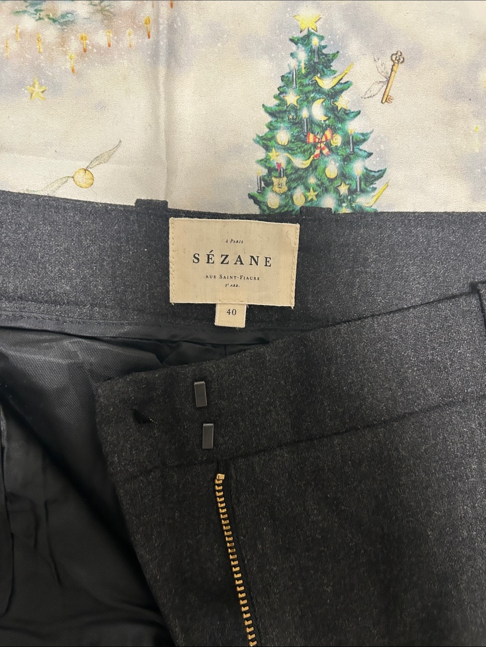 Sézane Charcoal Gray Wool Blend Pants